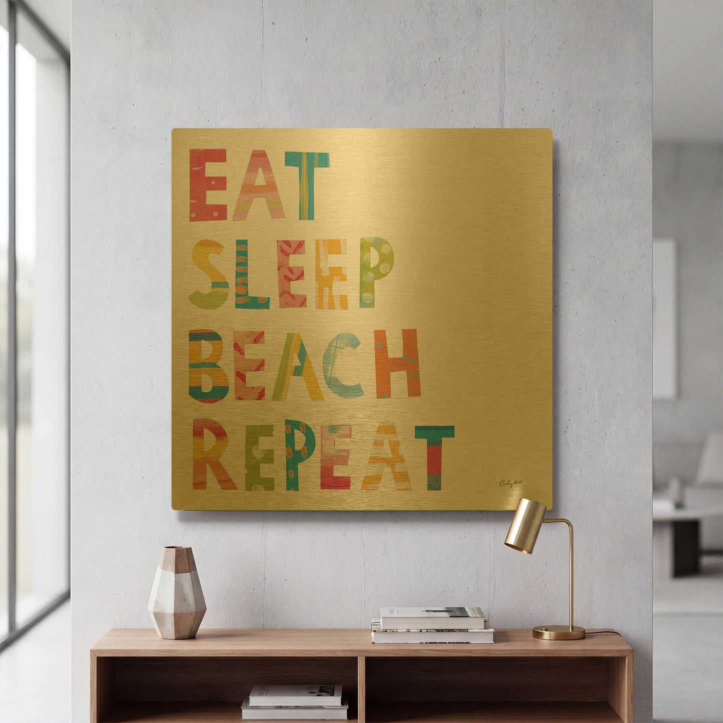 'Sea Sand Sun I' By Courtney Prahl Gold Metal Wall Art