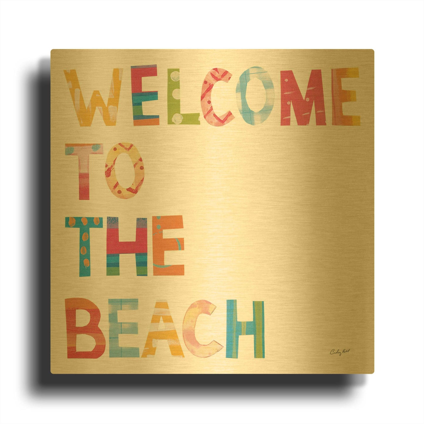 'Sea Sand Sun III' By Courtney Prahl Gold Metal Wall Art
