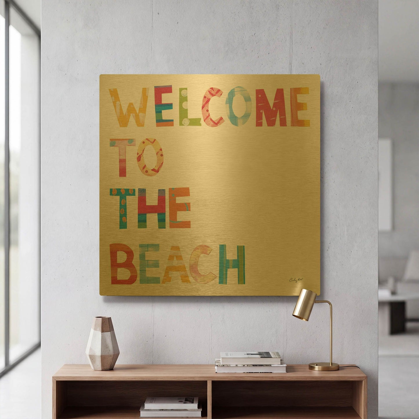 'Sea Sand Sun III' By Courtney Prahl Gold Metal Wall Art