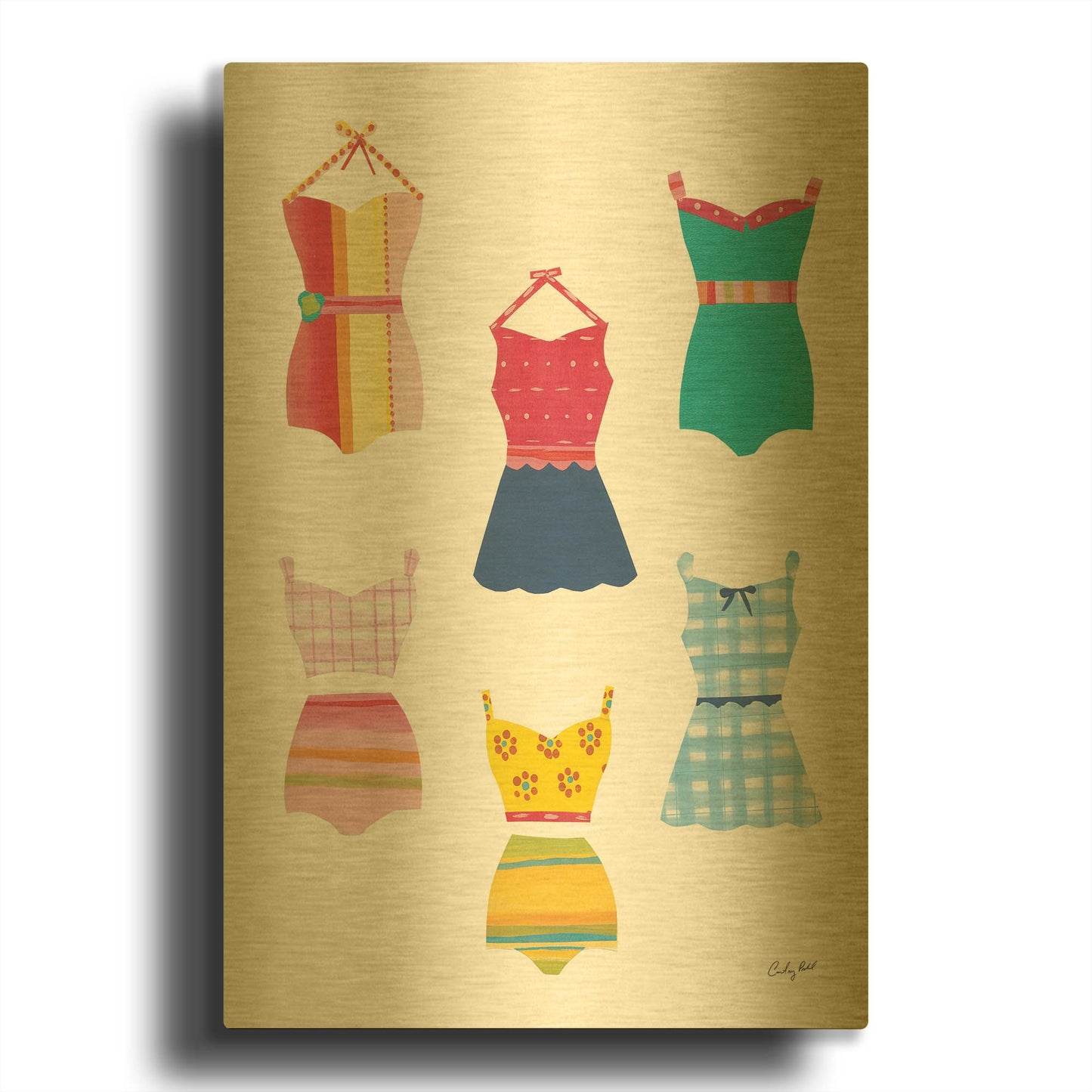 'Sea Sand Sun V' By Courtney Prahl Gold Metal Wall Art