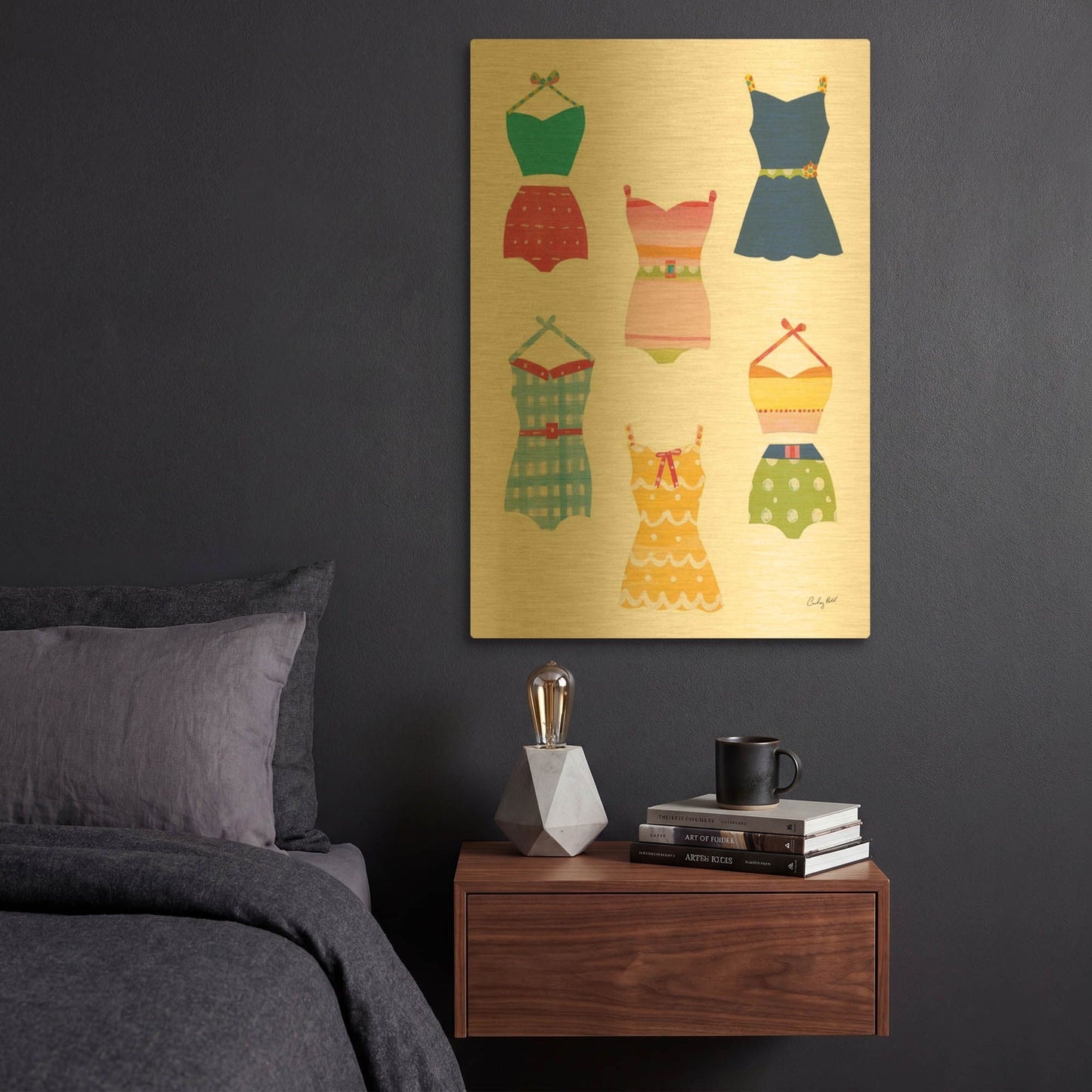 'Sea Sand Sun VI' By Courtney Prahl Gold Metal Wall Art