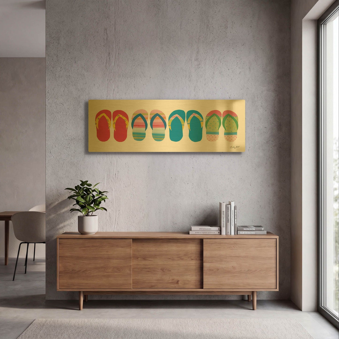 'Sea Sand Sun VII' By Courtney Prahl Gold Metal Wall Art