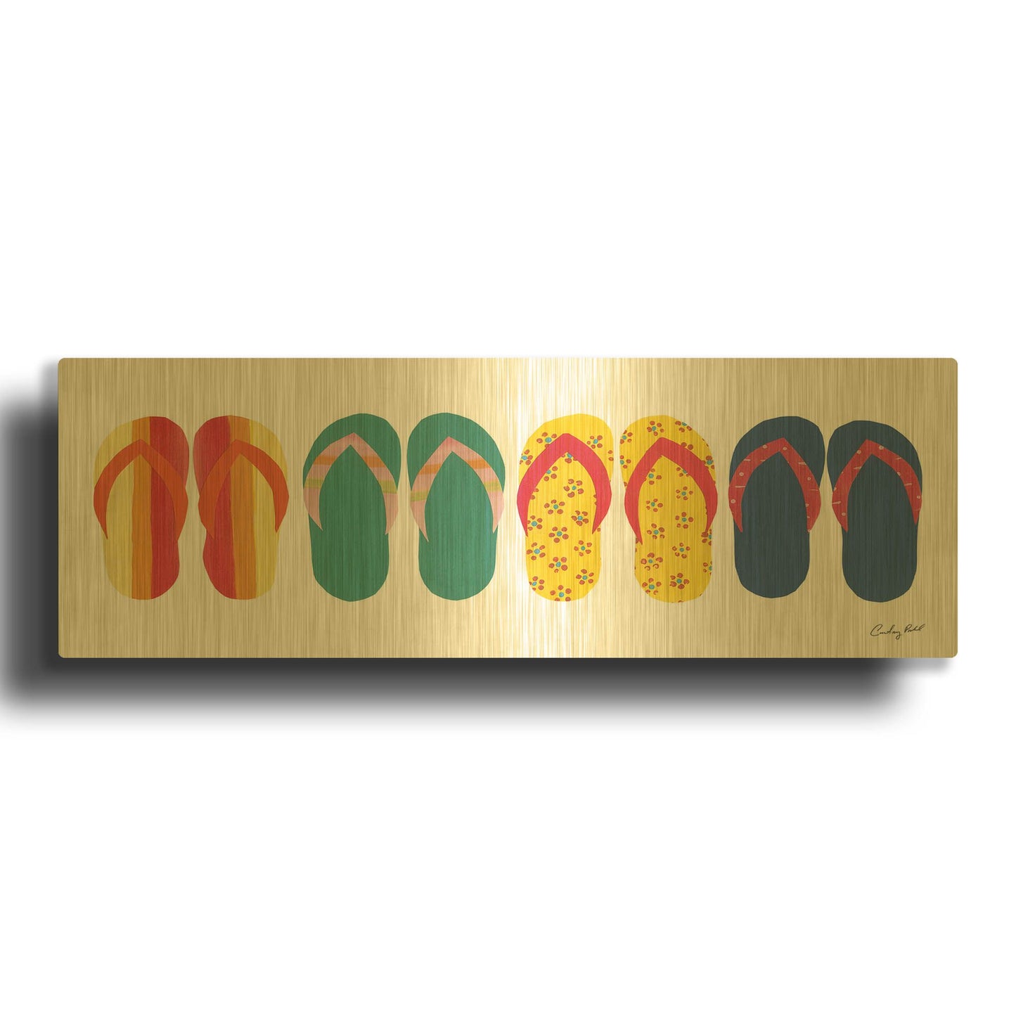 'Sea Sand Sun VIII' By Courtney Prahl Gold Metal Wall Art