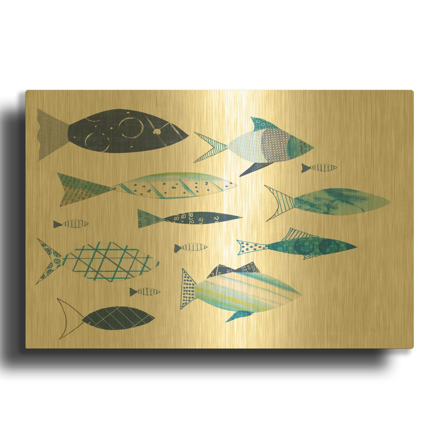'Go with the Flow V' By Courtney Prahl Gold Metal Wall Art