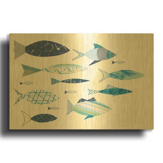 'Go with the Flow V' By Courtney Prahl Gold Metal Wall Art