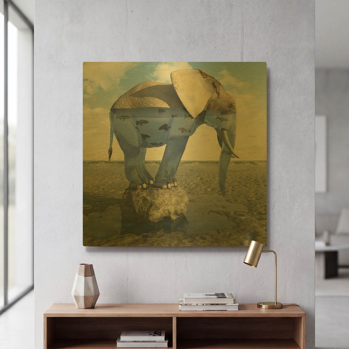 'Drinking Problem' By Cynthia Decker Gold Metal Wall Art