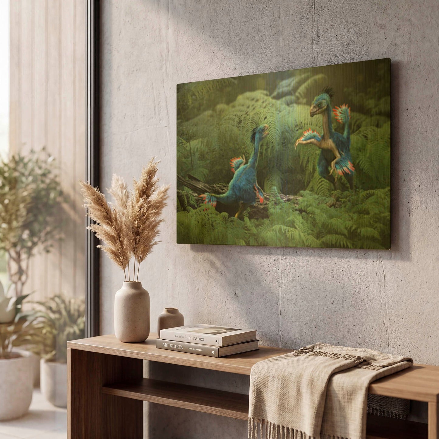 'Caudipteryx' By Damir Martin Gold Metal Wall Art
