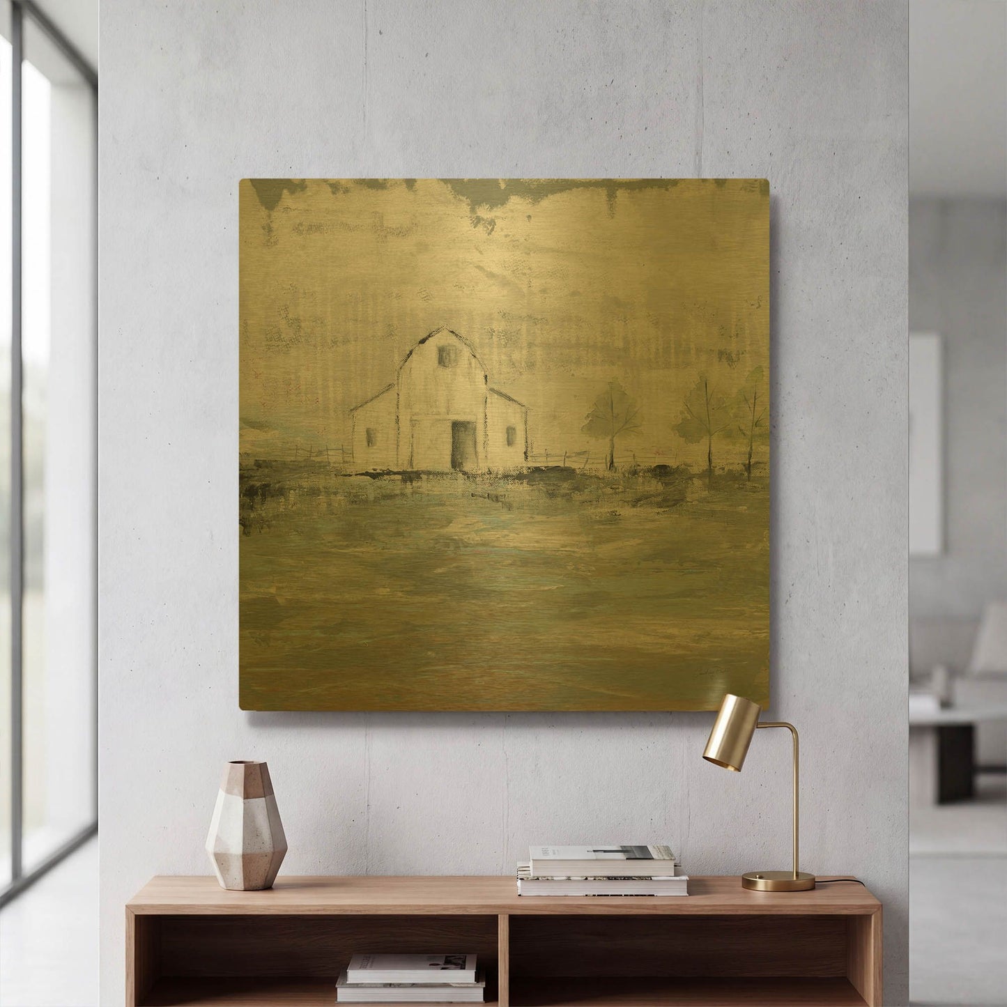 'Iowa Barn I' By Courtney Prahl Gold Metal Wall Art