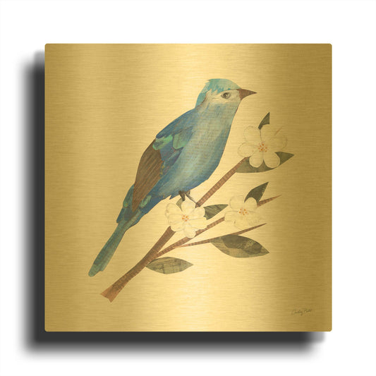 'Birds and Blossoms III' By Courtney Prahl Gold Metal Wall Art