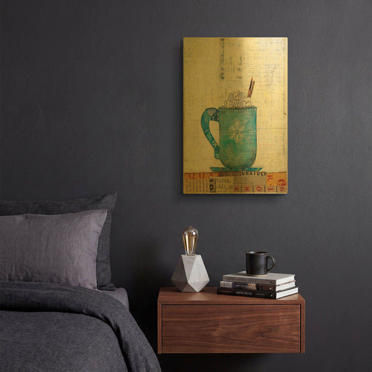 'Cozy Cups I' By Courtney Prahl Gold Metal Wall Art