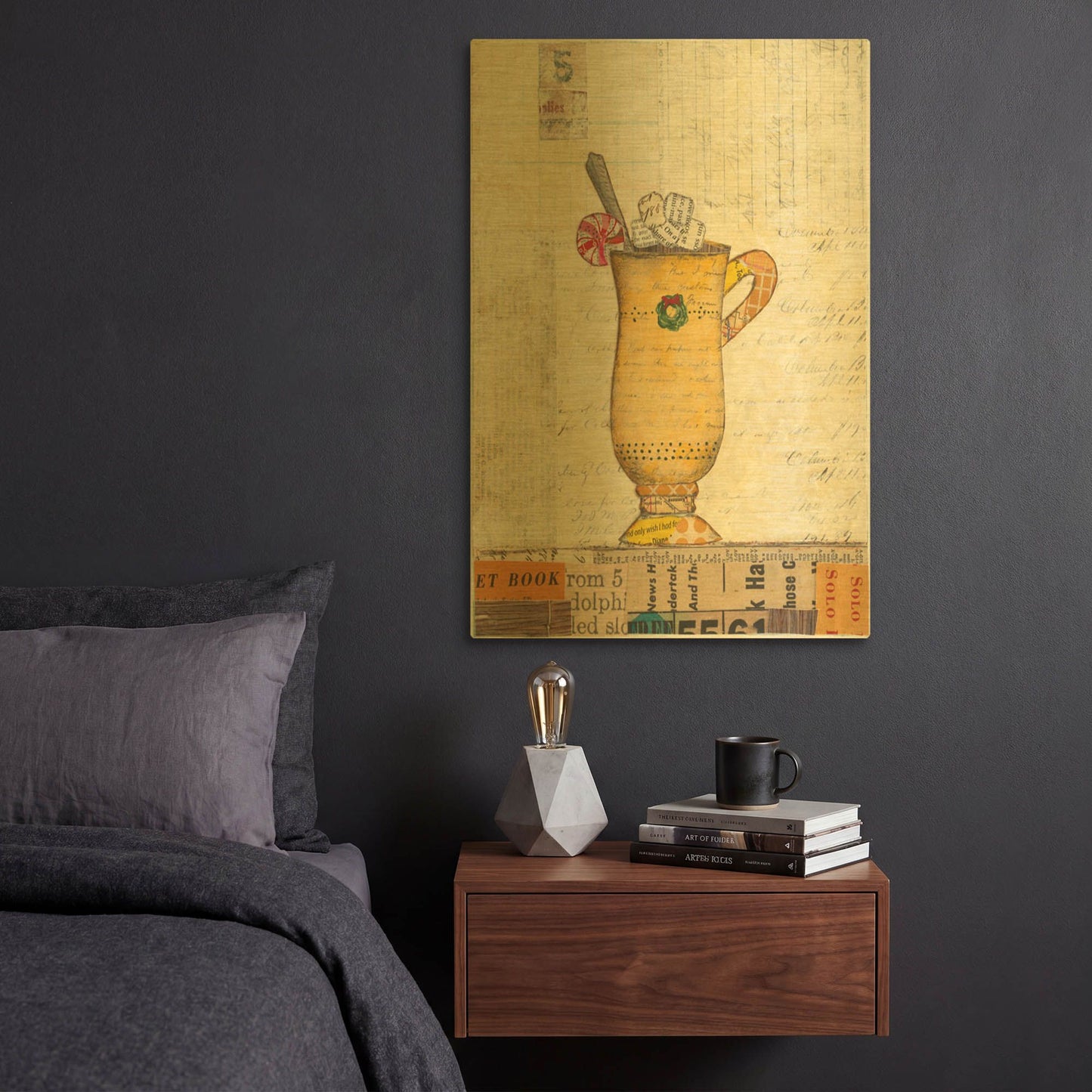 'Cozy Cups IV' By Courtney Prahl Gold Metal Wall Art