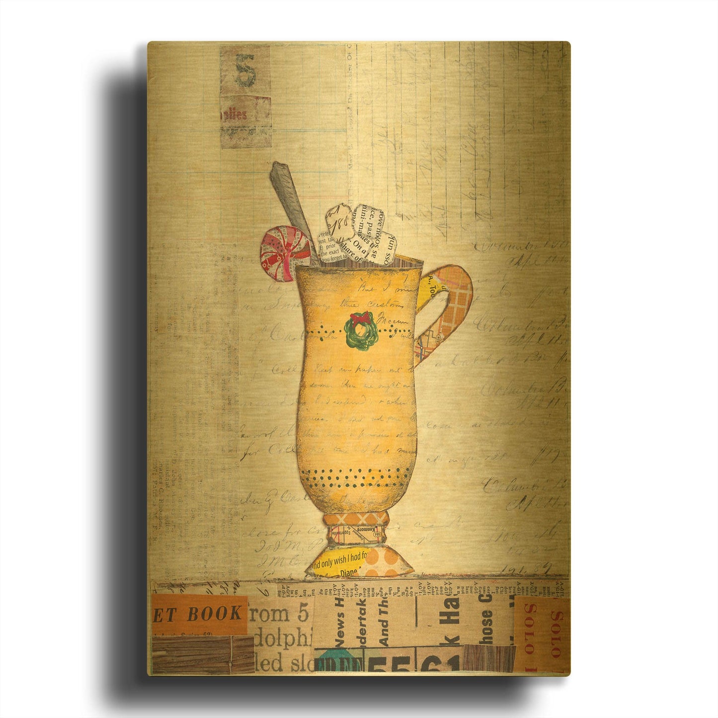 'Cozy Cups IV' By Courtney Prahl Gold Metal Wall Art