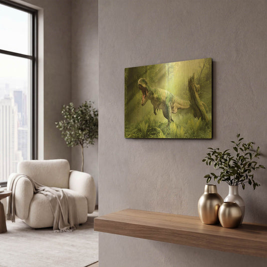 'Giganotosaurus' By Damir Martin Gold Metal Wall Art