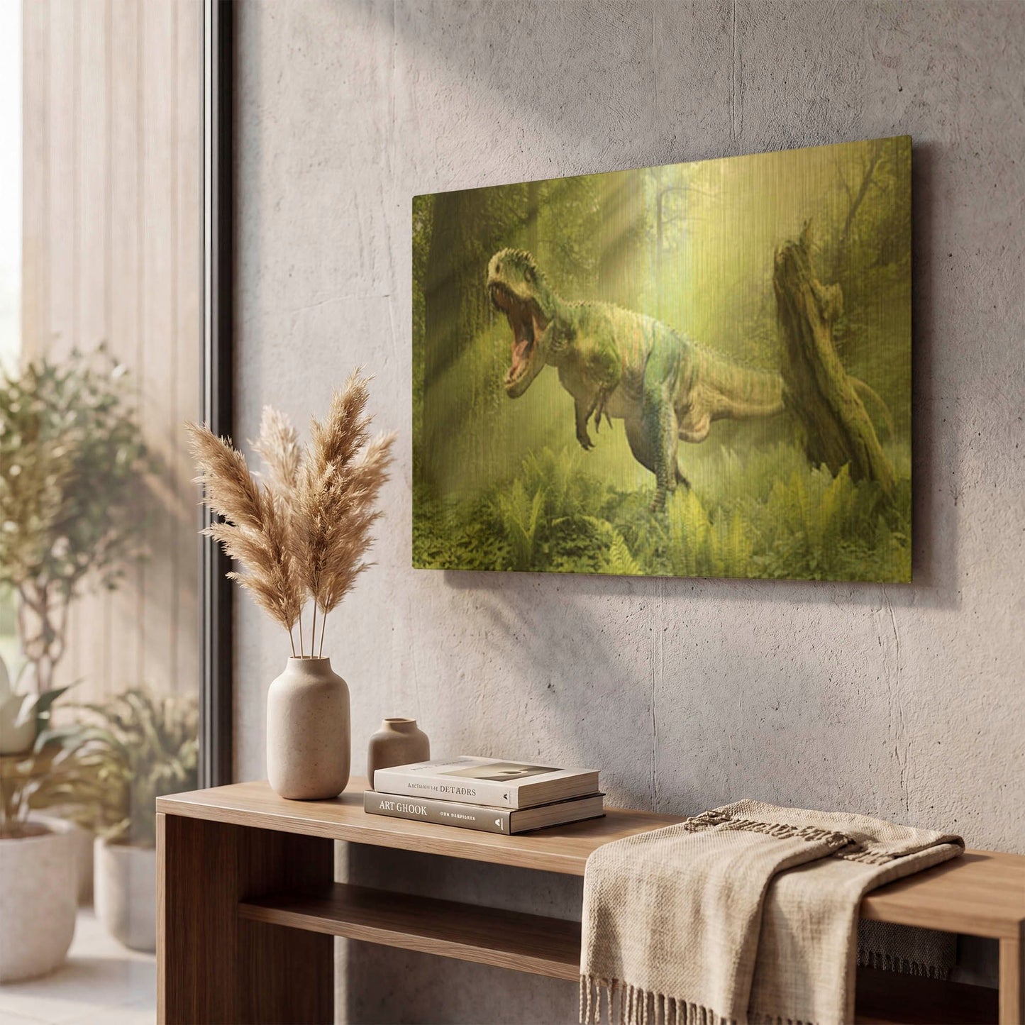 'Giganotosaurus' By Damir Martin Gold Metal Wall Art