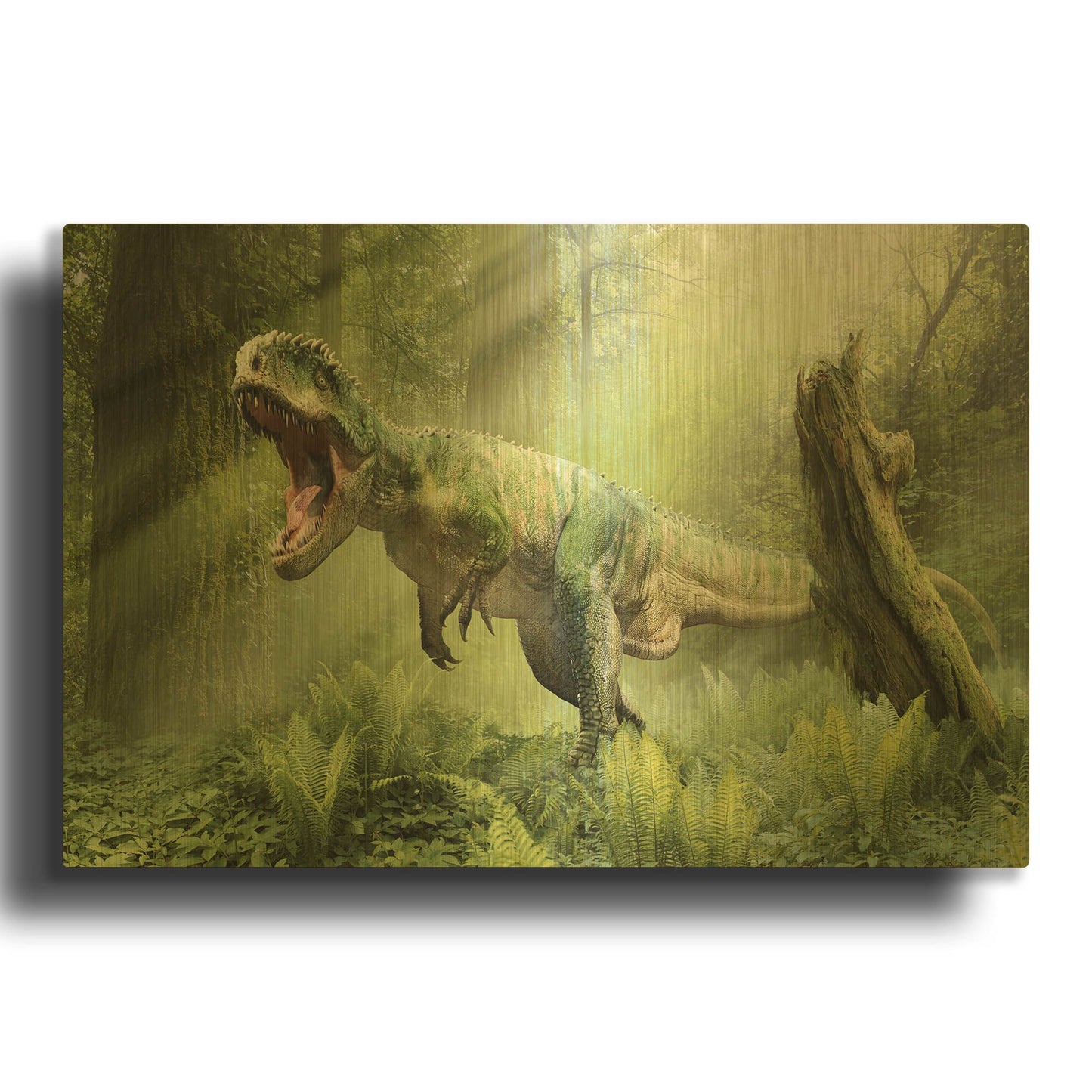 'Giganotosaurus' By Damir Martin Gold Metal Wall Art