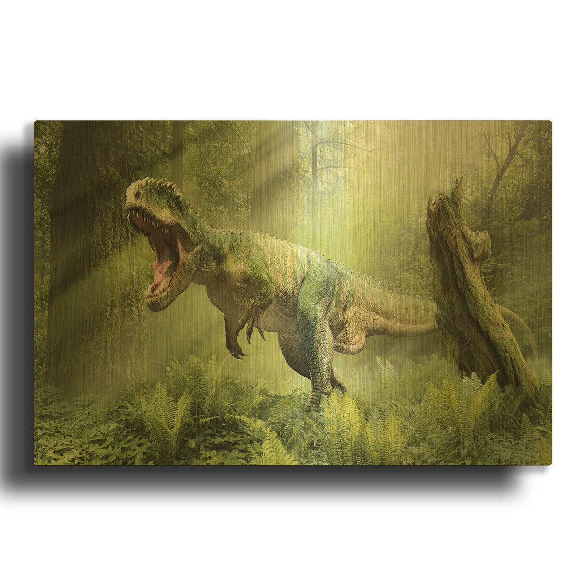 'Giganotosaurus' By Damir Martin Gold Metal Wall Art