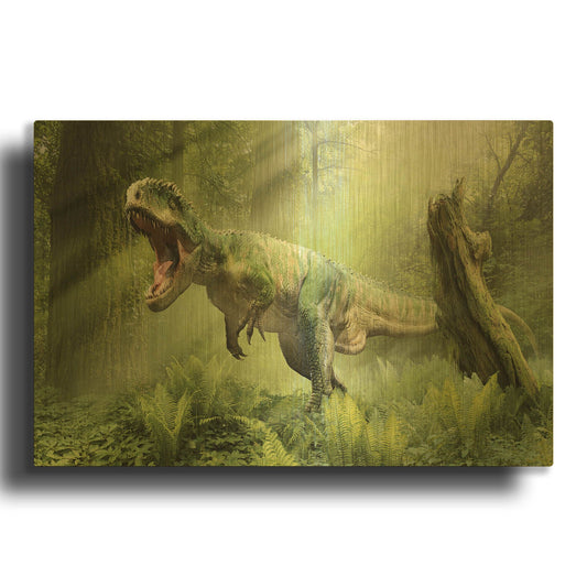 'Giganotosaurus' By Damir Martin Gold Metal Wall Art