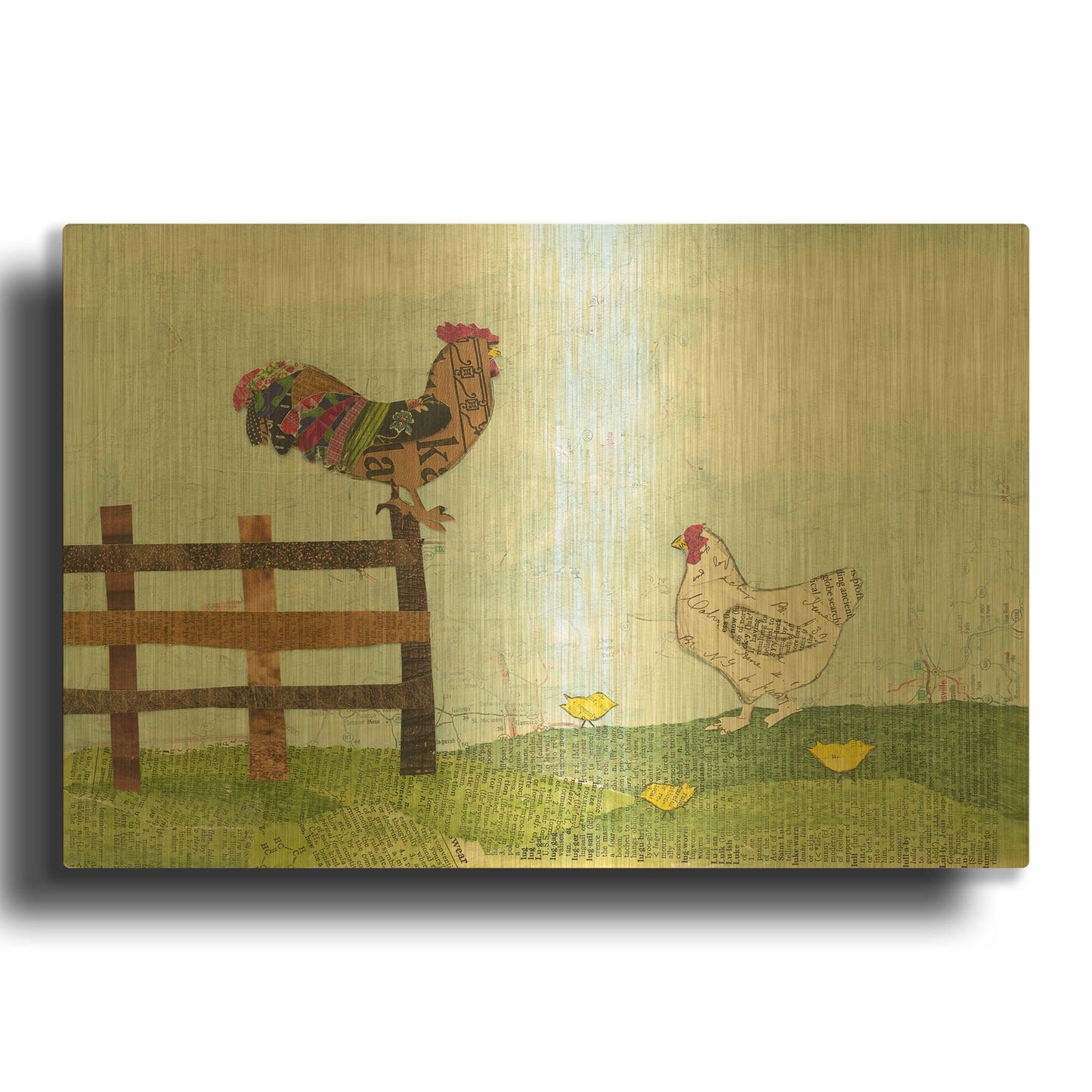 'On the Farm I' By Courtney Prahl Gold Metal Wall Art