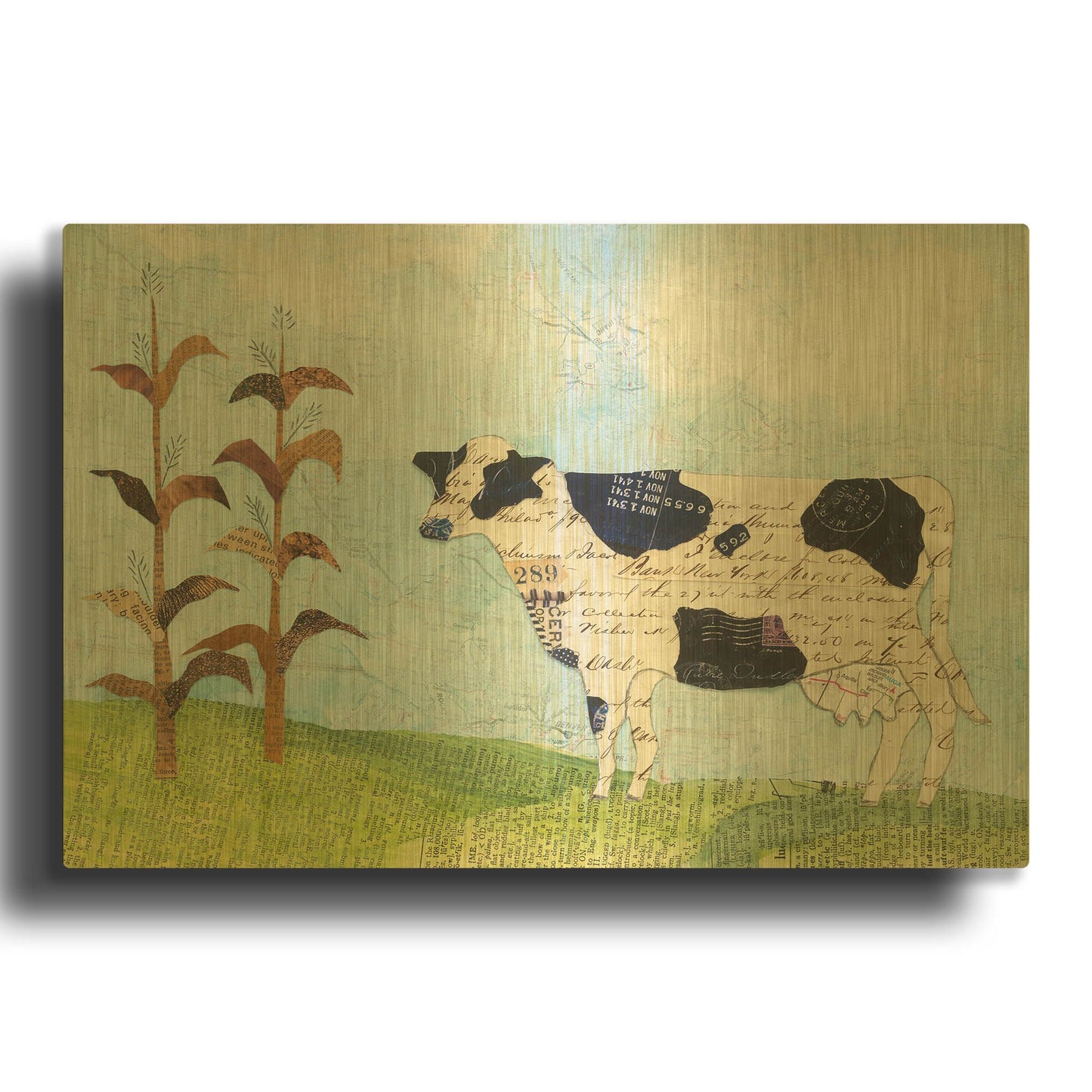 'On the Farm IV' By Courtney Prahl Gold Metal Wall Art