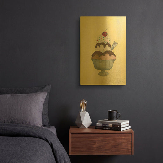 'Sundae Delight II' By Courtney Prahl Gold Metal Wall Art
