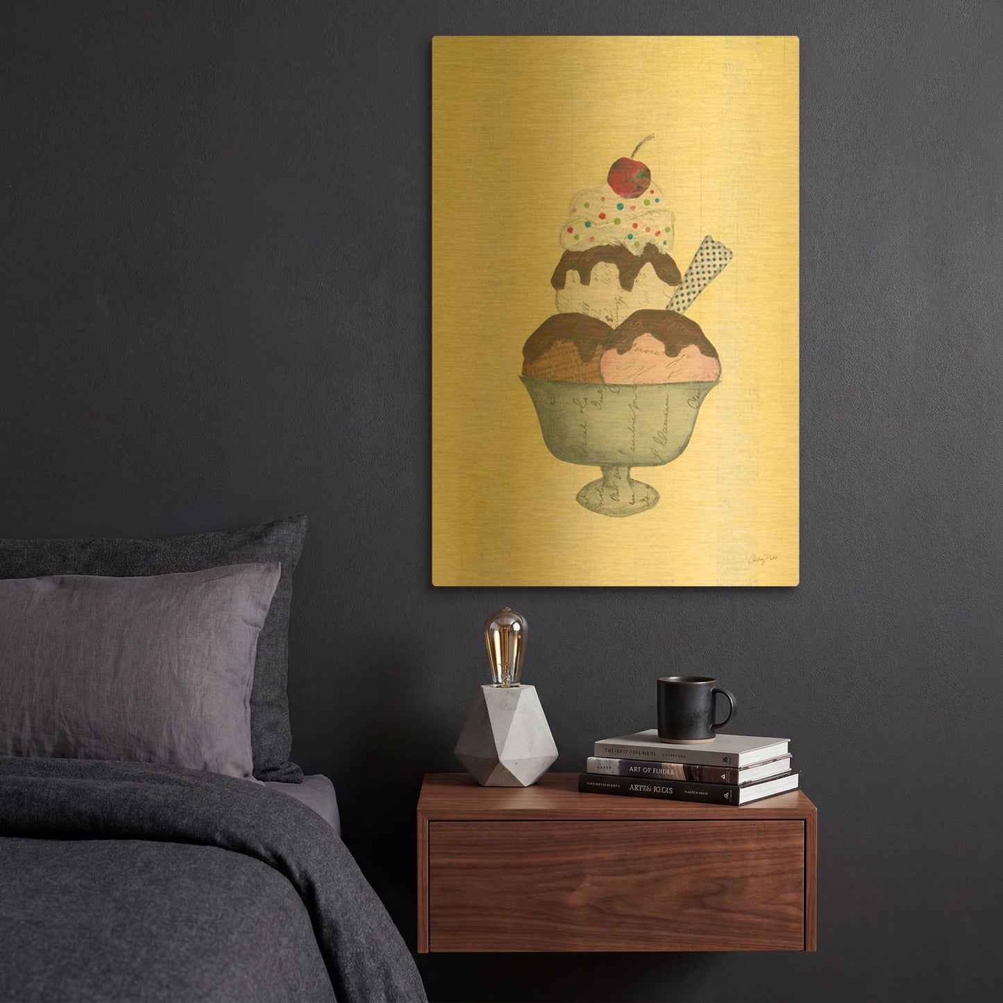 'Sundae Delight II' By Courtney Prahl Gold Metal Wall Art