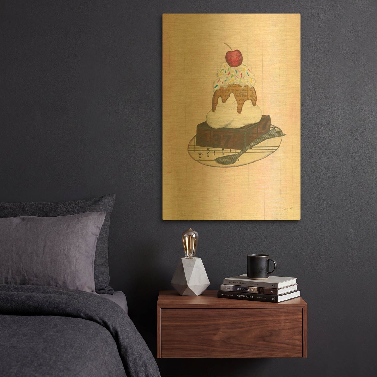 'Sundae Delight IV' By Courtney Prahl Gold Metal Wall Art