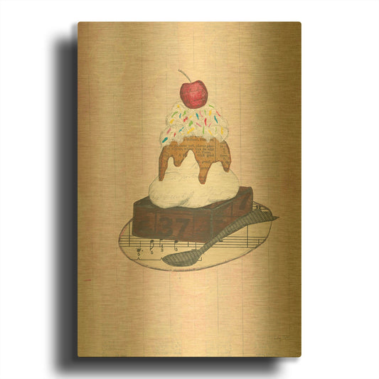 'Sundae Delight IV' By Courtney Prahl Gold Metal Wall Art