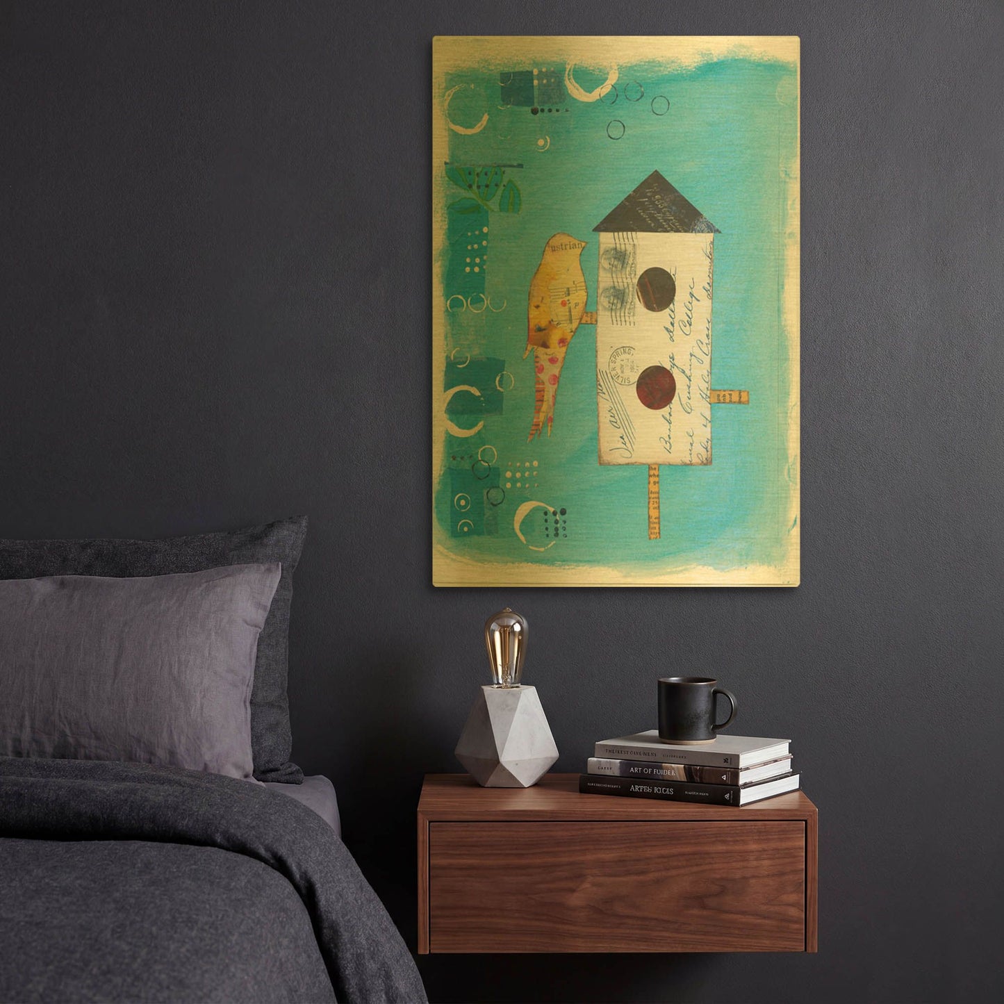 'At Home III' By Courtney Prahl Gold Metal Wall Art