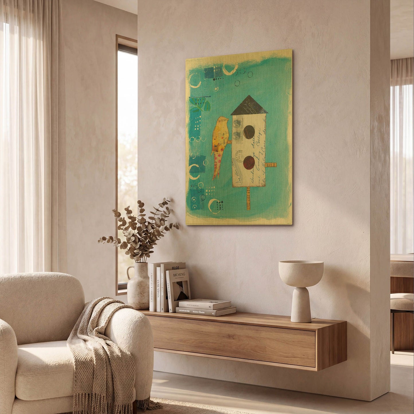 'At Home III' By Courtney Prahl Gold Metal Wall Art