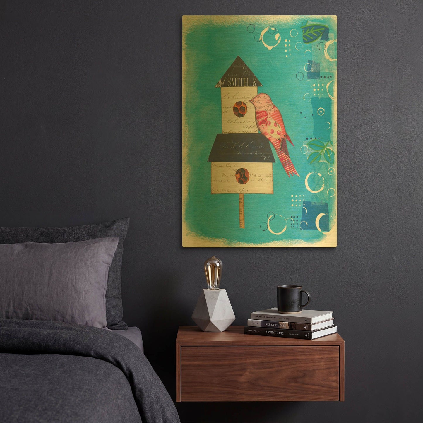 'At Home IV' By Courtney Prahl Gold Metal Wall Art