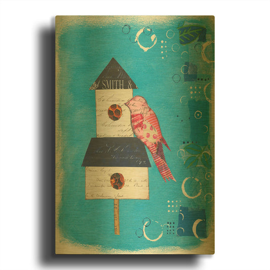 'At Home IV' By Courtney Prahl Gold Metal Wall Art