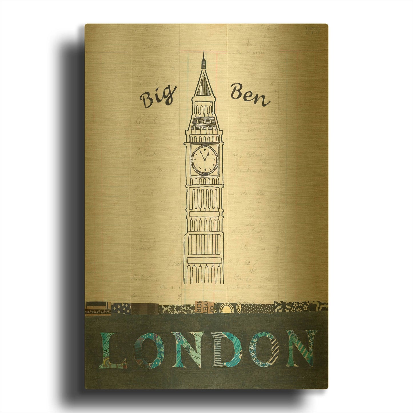 'Big Ben' By Courtney Prahl Gold Metal Wall Art