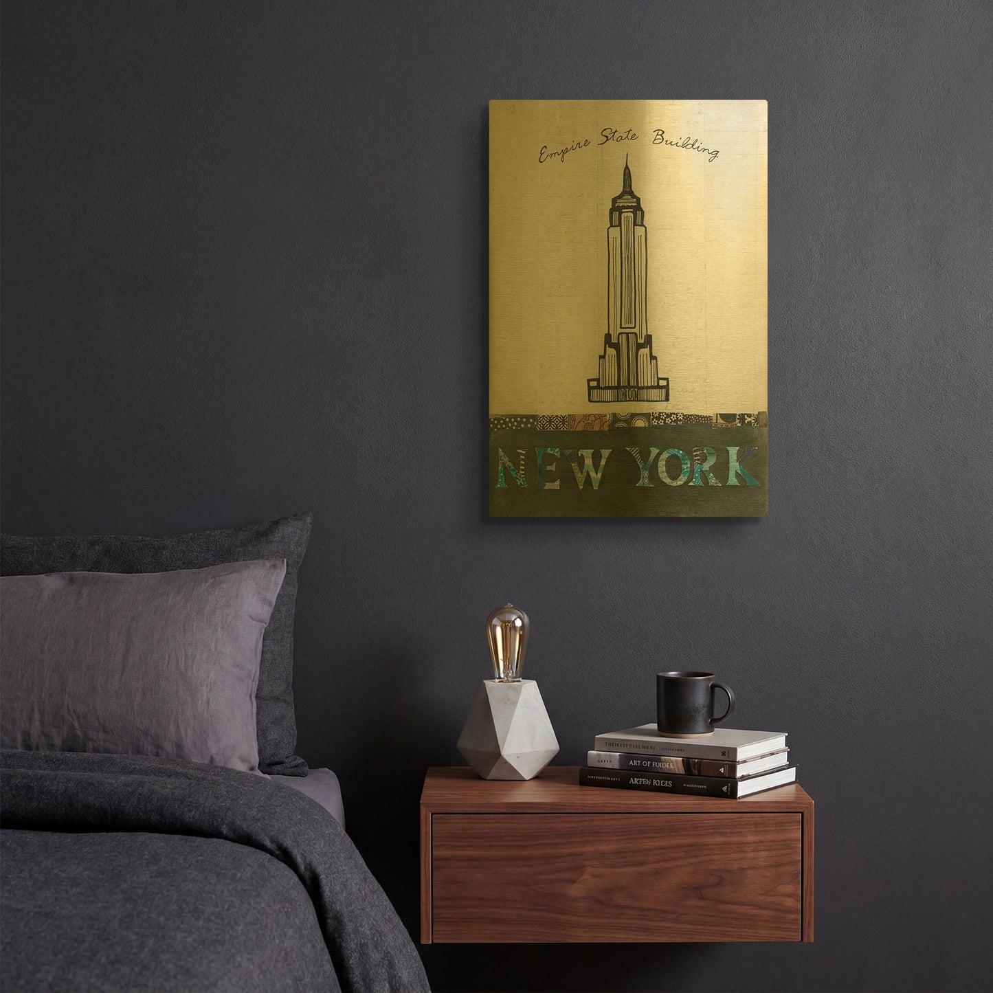 'State Building' By Courtney Prahl Gold Metal Wall Art