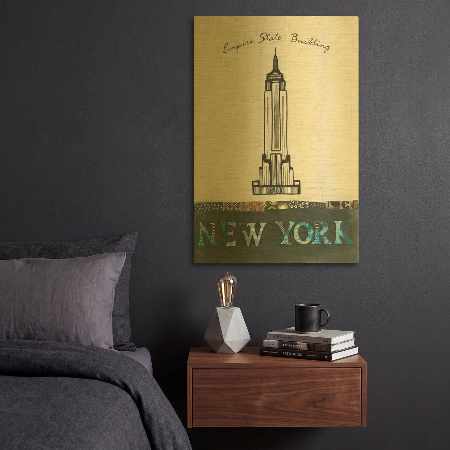 'State Building' By Courtney Prahl Gold Metal Wall Art