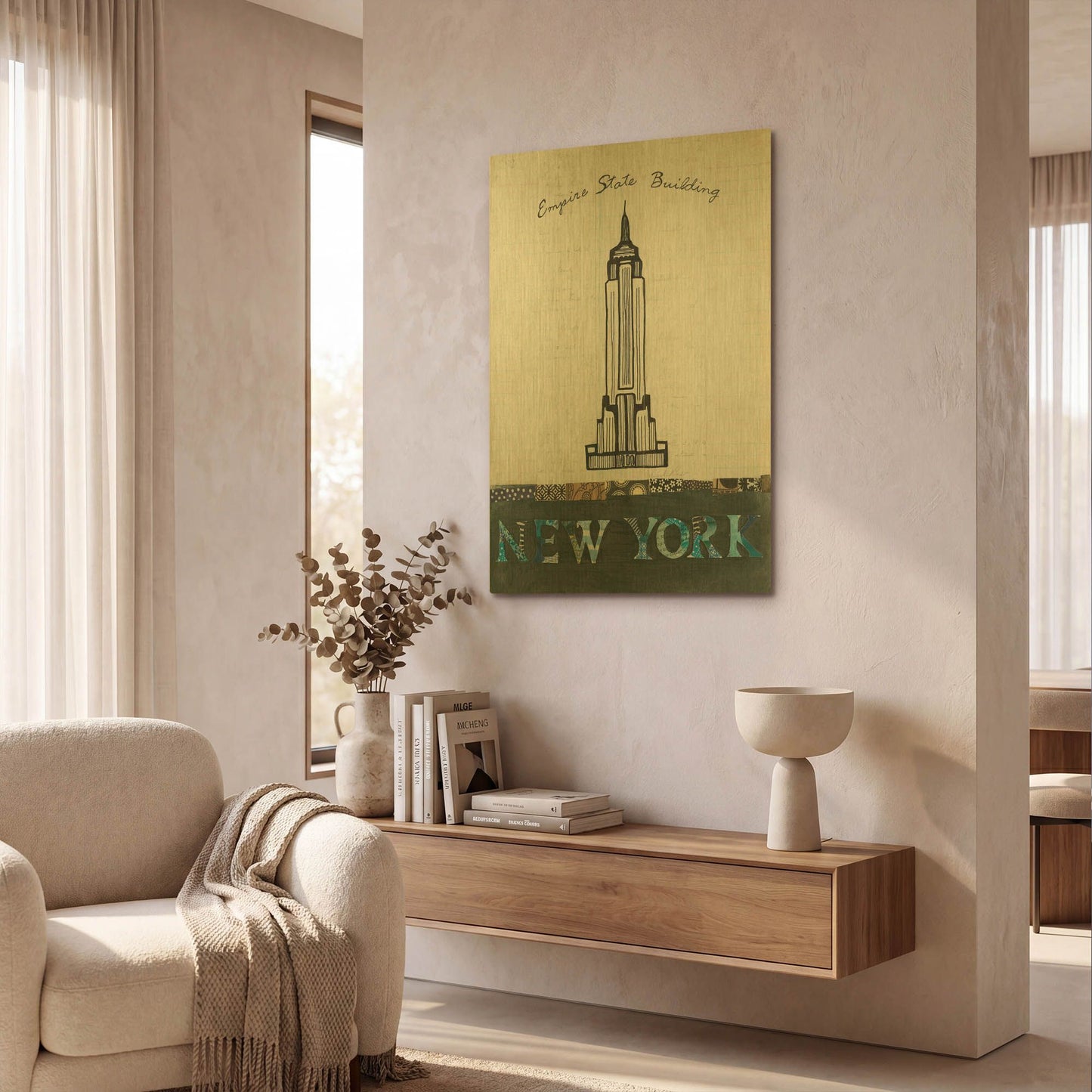 'State Building' By Courtney Prahl Gold Metal Wall Art