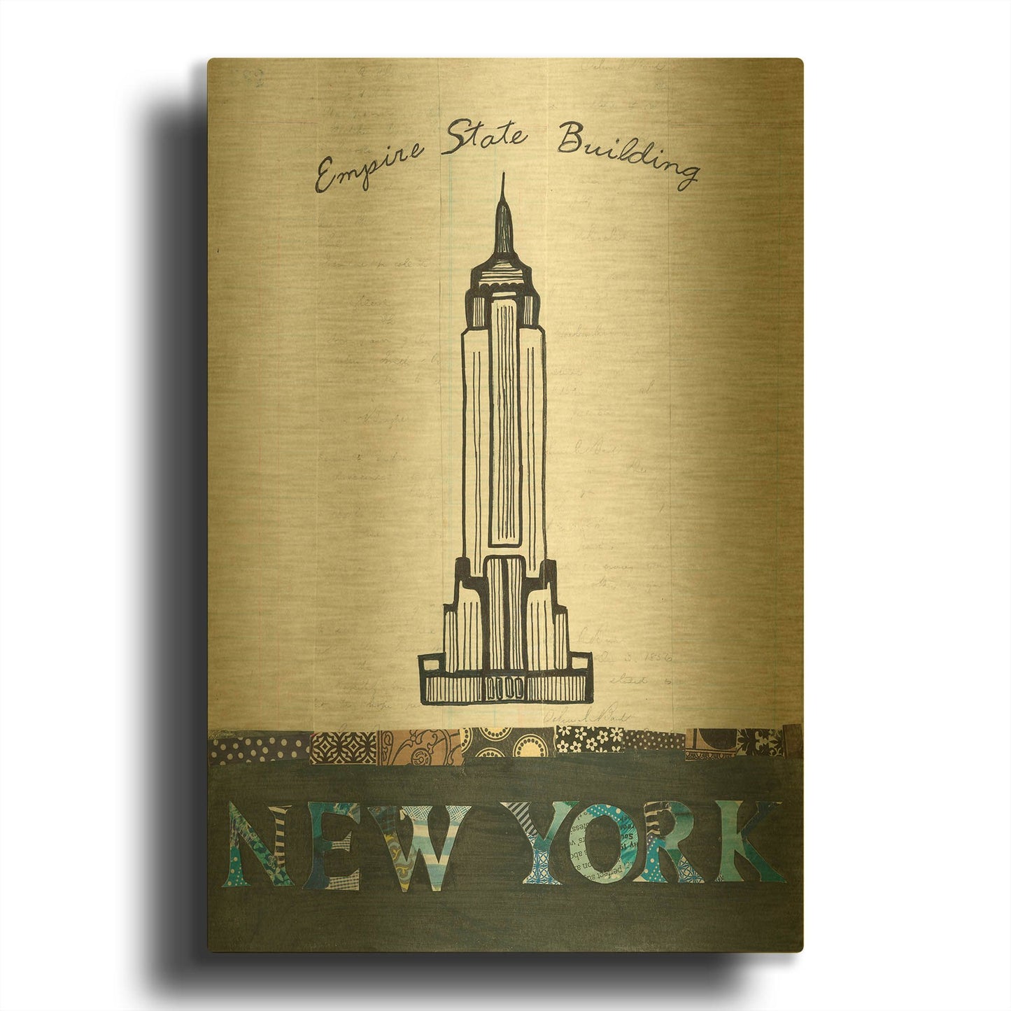 'State Building' By Courtney Prahl Gold Metal Wall Art