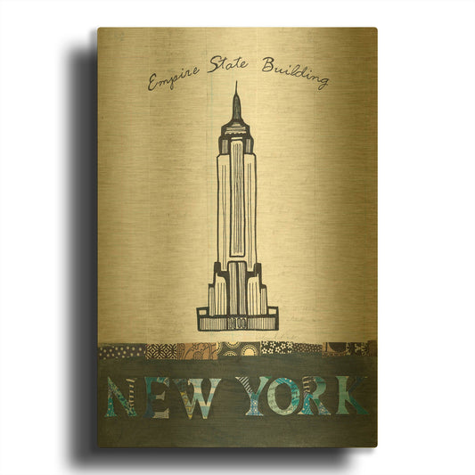 'State Building' By Courtney Prahl Gold Metal Wall Art