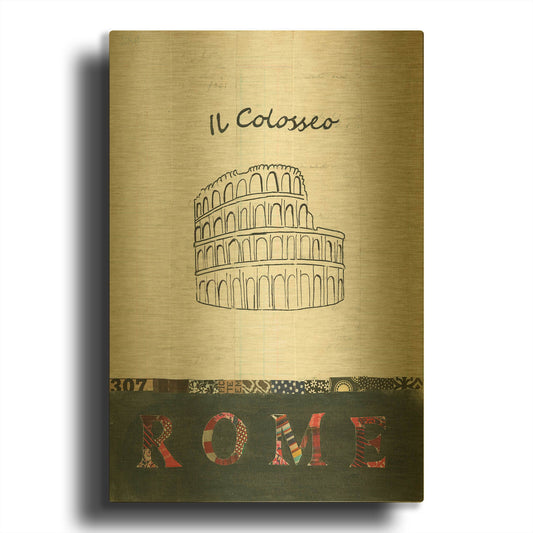 'Il Colosseo' By Courtney Prahl Gold Metal Wall Art
