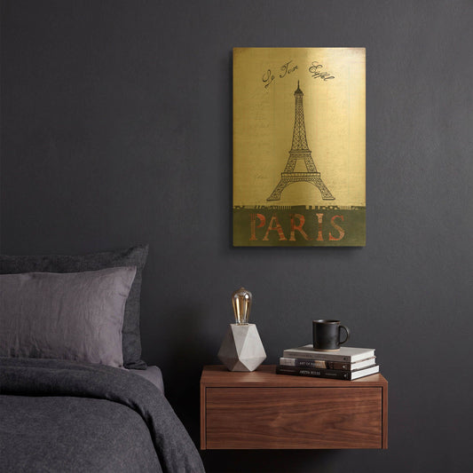 'La Tour Eiffel' By Courtney Prahl Gold Metal Wall Art