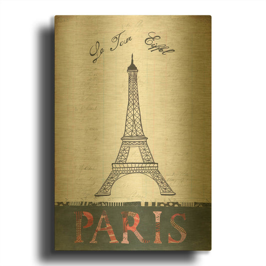 'La Tour Eiffel' By Courtney Prahl Gold Metal Wall Art