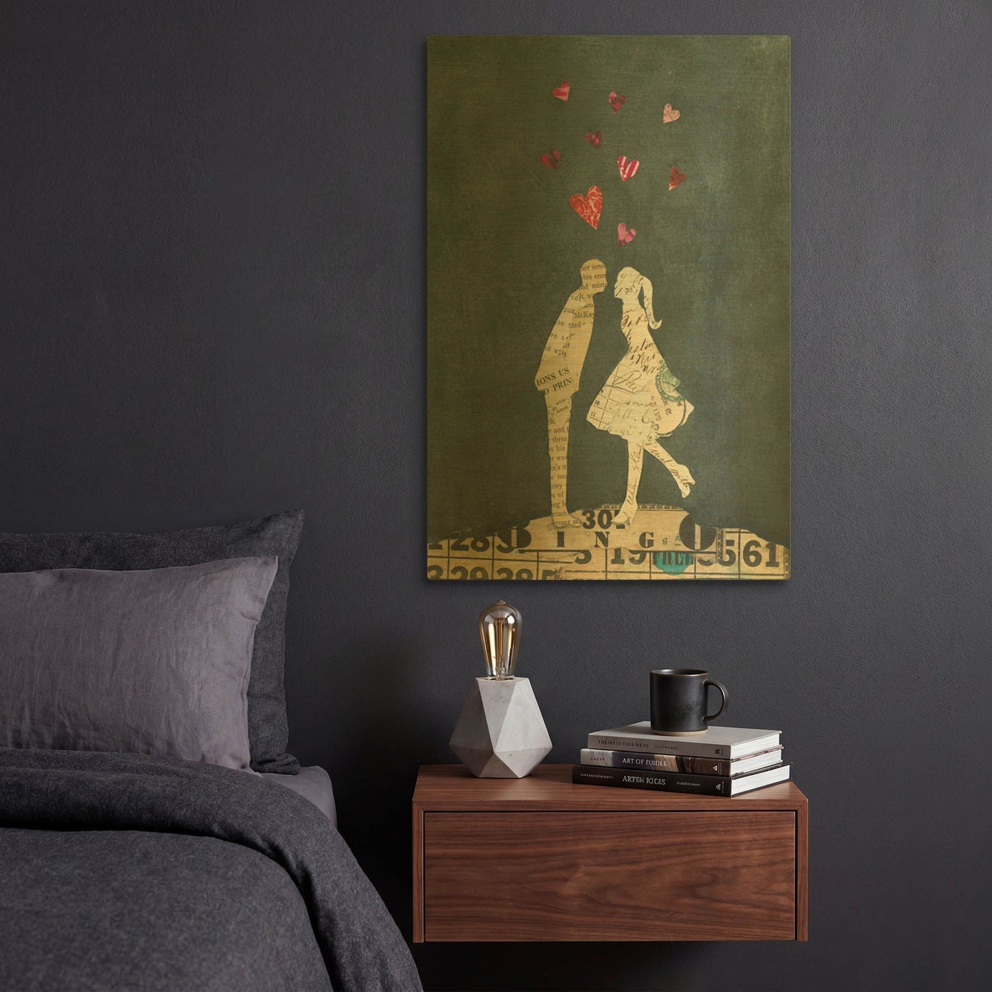 'Cute Couple I' By Courtney Prahl Gold Metal Wall Art