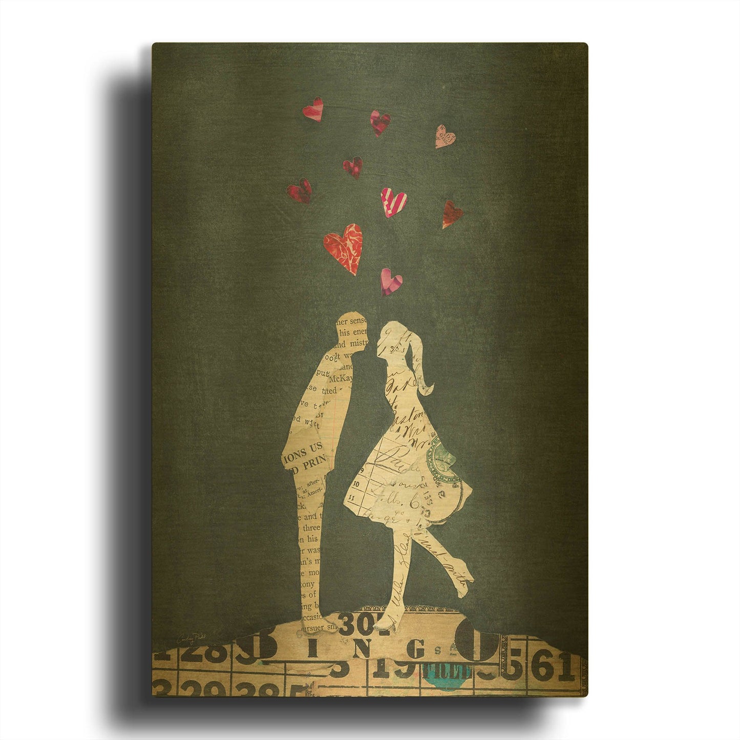 'Cute Couple I' By Courtney Prahl Gold Metal Wall Art