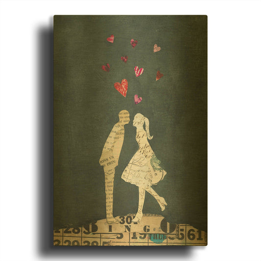 'Cute Couple I' By Courtney Prahl Gold Metal Wall Art
