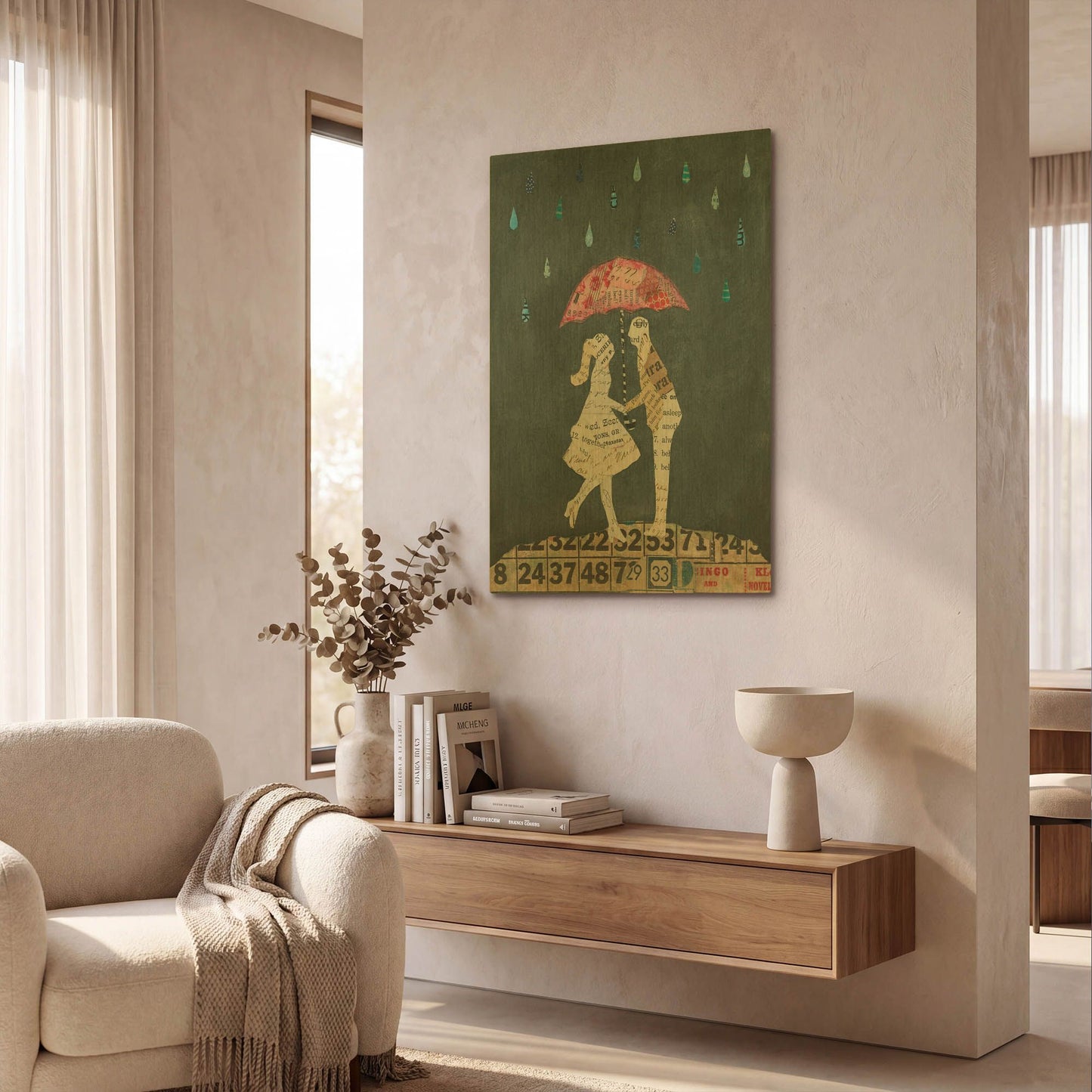 'Cute Couple II' By Courtney Prahl Gold Metal Wall Art