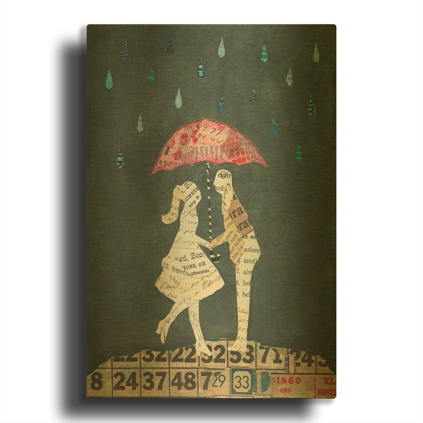 'Cute Couple II' By Courtney Prahl Gold Metal Wall Art
