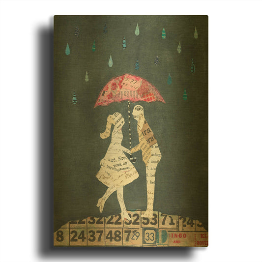 'Cute Couple II' By Courtney Prahl Gold Metal Wall Art