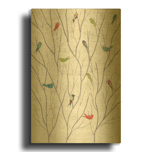 'Summer Song Birds' By Courtney Prahl Gold Metal Wall Art