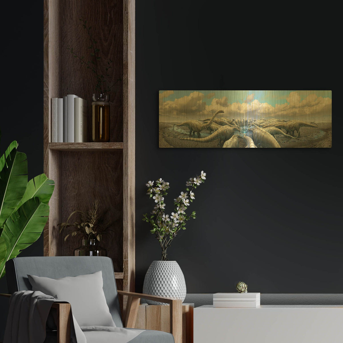 'Moment Before Extinction' By Damir Martin Gold Metal Wall Art