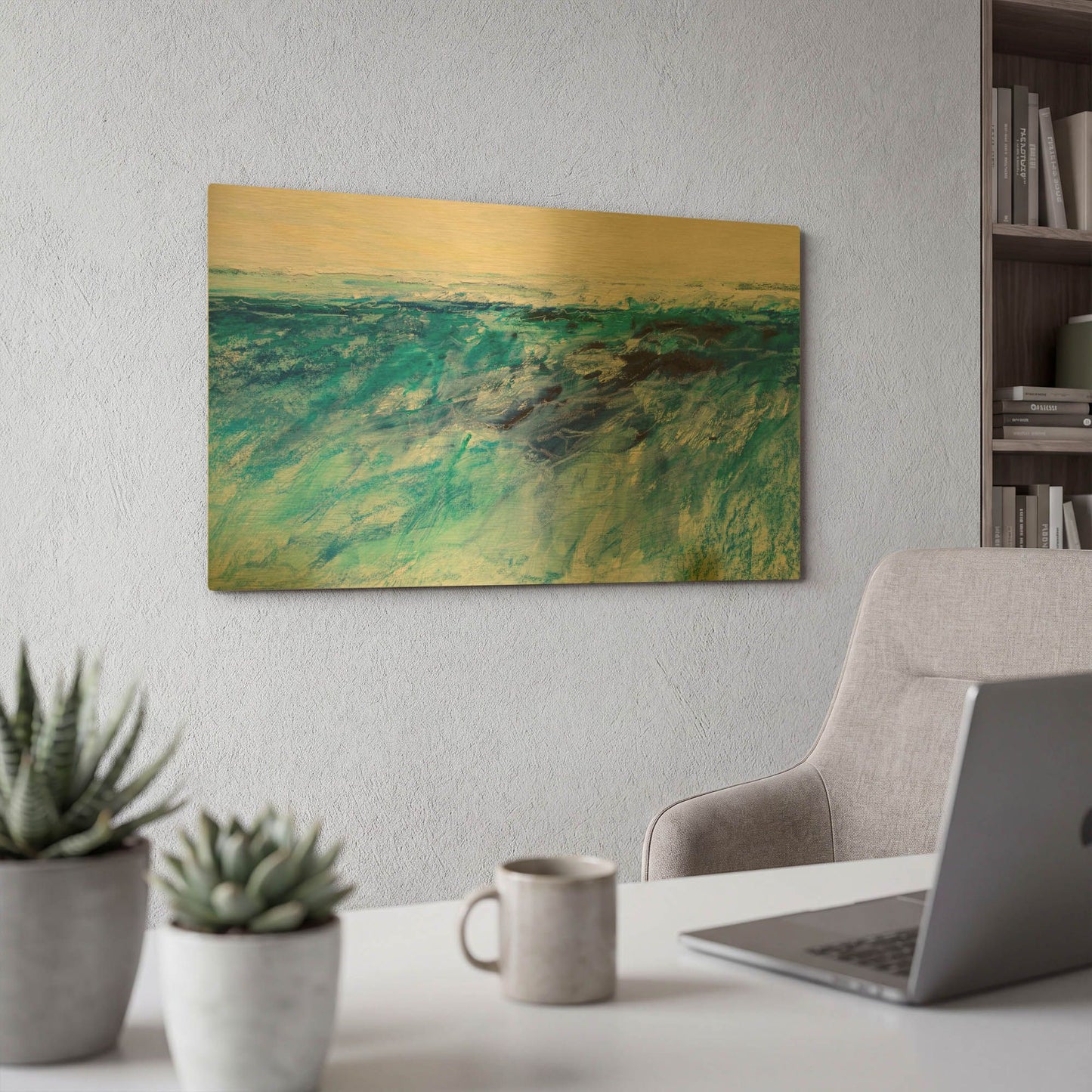 'Wave 6' By Jennifer Gardner Gold Metal Wall Art