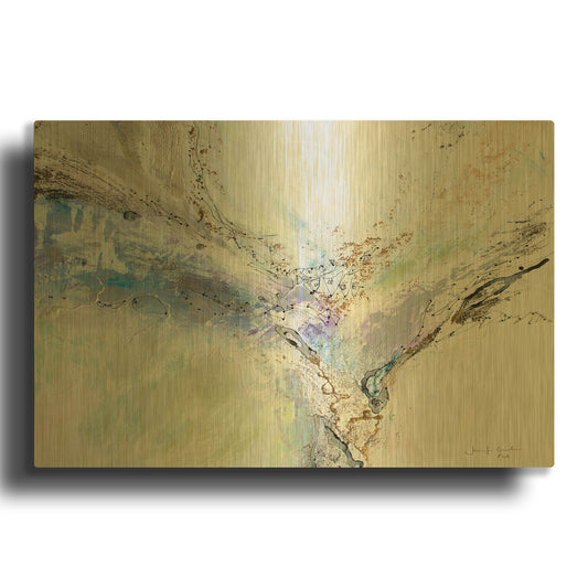 'Seafoam Neutral 4' By Jennifer Gardner Gold Metal Wall Art